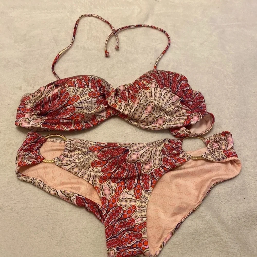 Victoria's Secret Red and White Patterned Bikini